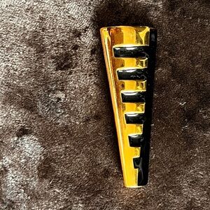 Vintage Art Deco Monet Gold And Black Enamel Brooch